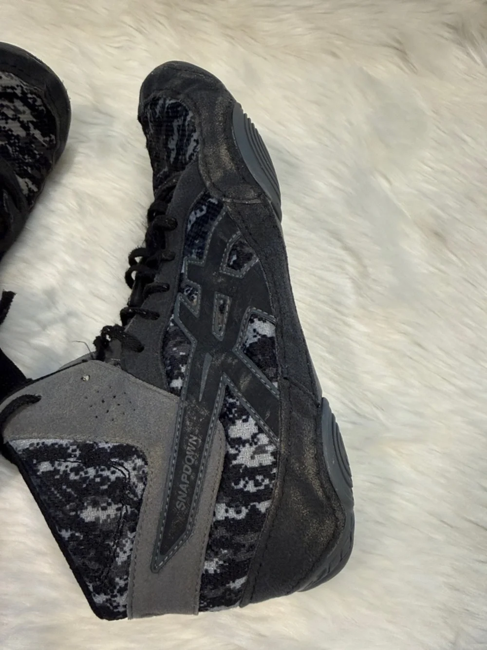 Asics Snapdown 2 Men's Wrestling Shoes  Camo Black/Grey Size 9 Lace